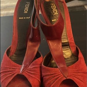 Fendi women’s open toe T strap high heel sandals